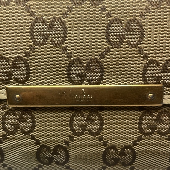 Gucci GG Guccissima Monogram Canvas & Leather Snap Folio Long Wallet Cream Brown - Picture 3 of 17